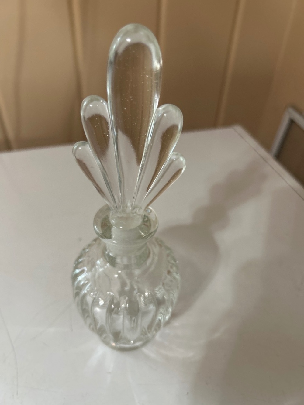 Vintage melon-shaped perfumed bottle.